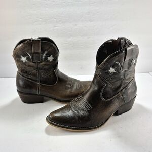 Jeffrey Campbell Western Star & Moon Austin Celestial Booties Brown 7
